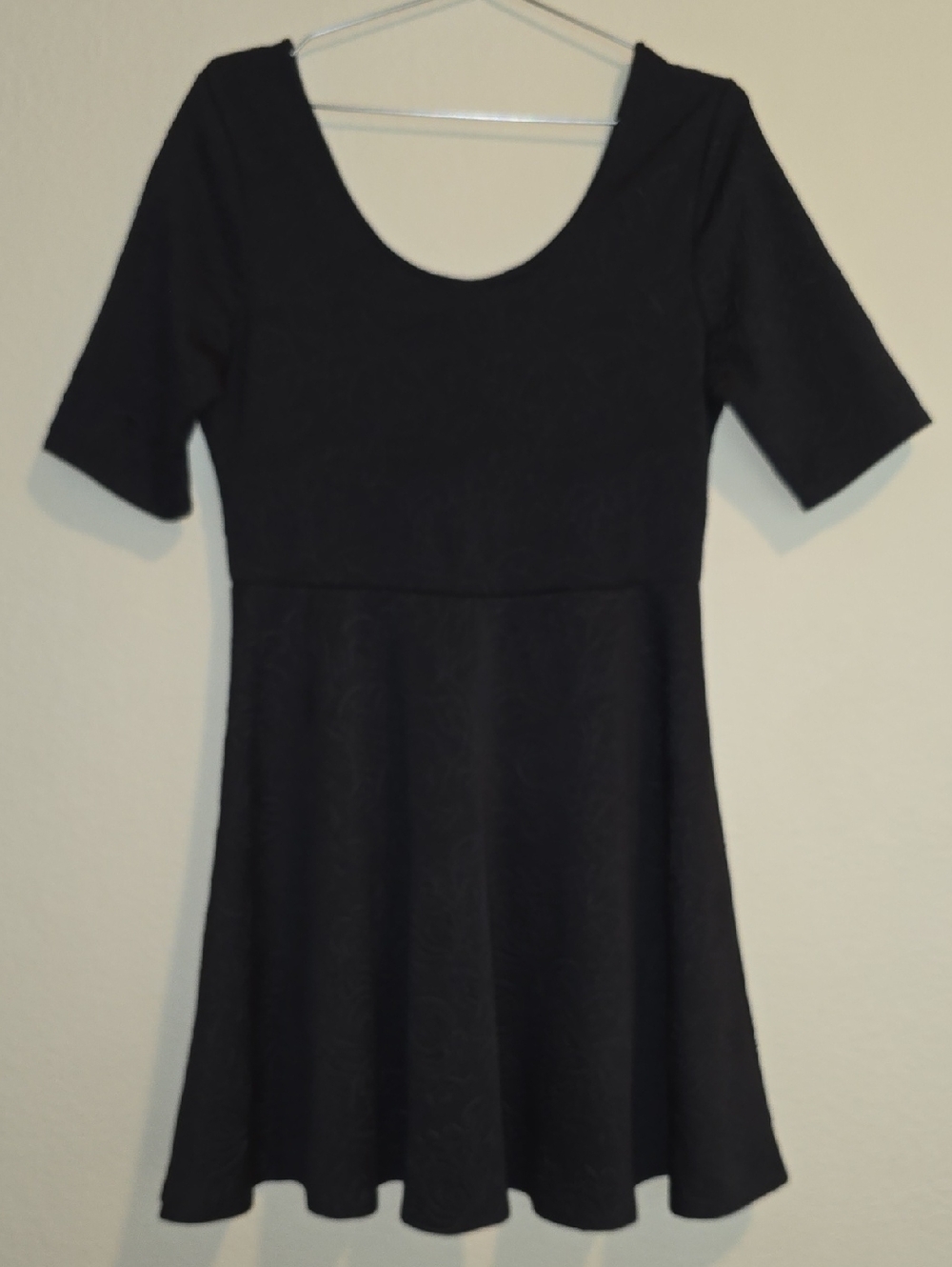 Womens Floral Black Fit-and-Flare Dress